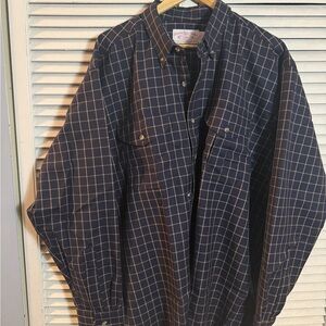 Filson XXLT Navy and Tan Plaid Shirt